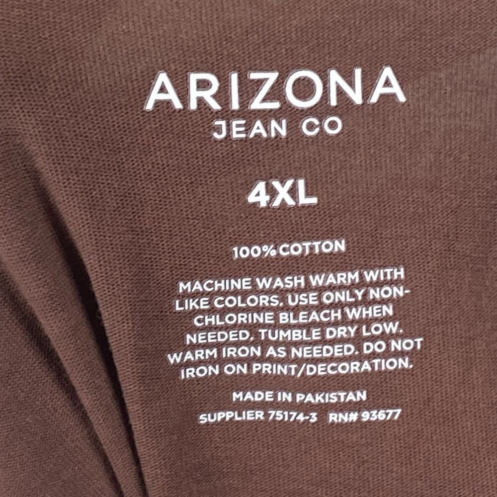 Arizona Jean Co Graphic Tee Mens Size 4XL T Shirt Brown Roll With It NEW - Picture 4 of 5